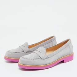 Pre Owned Tod's Lavender Suede Donna Loafers Size 37