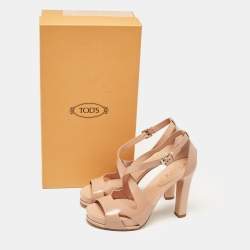 Tod's Beige Leather Ankle Strap Sandals Size 37
