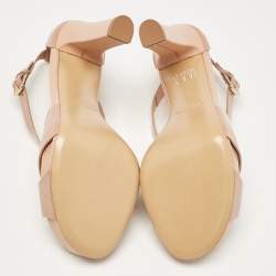 Tod's Beige Leather Ankle Strap Sandals Size 37