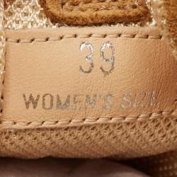 Pre Owned Tod's Brown/Beige Perforated Suede Fringe Low Top Sneakers Size 39