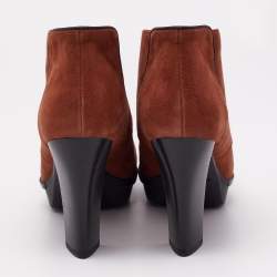 Tod's Brown Suede Lace Booties Size 37