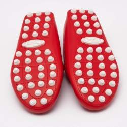 Tod's Red Leather Slip On  Loafers Size 37.5