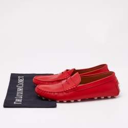 Tod's Red Leather Slip On  Loafers Size 37.5