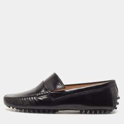 Tod's Black Leather Penny Driving Loafers Size 38