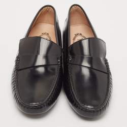 Tod's Black Leather Penny Driving Loafers Size 38
