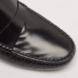 Tod's Black Leather Penny Driving Loafers Size 38