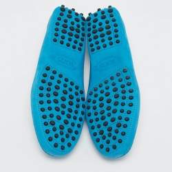 Pre Owned Tod's For Ferrari Blue Nubuck Leather Penny Loafers Size 36