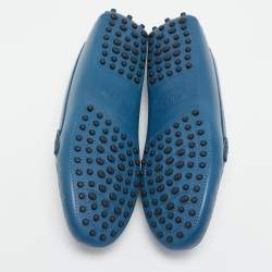 Pre Owned حذاء لوفرز تودز جميني سليپ أون جلد أزرق مقاس 36