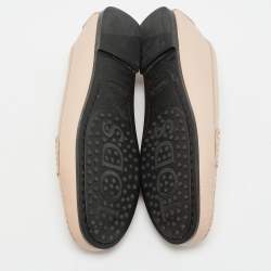 Pre Owned Tod's Pink Leather Gommino Driver Loafers Size 37.5