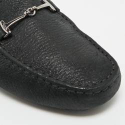 Tod's Black Nubuck Leather Double T Driver Loafers Size 39