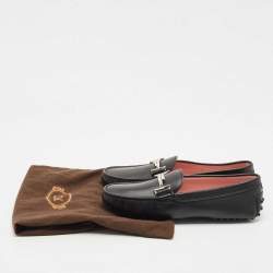 Pre Owned Tod's Black Leather Penny Loafers Size 38.5