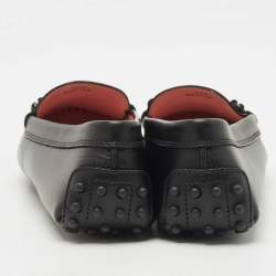 Pre Owned Tod's Black Leather Penny Loafers Size 38.5