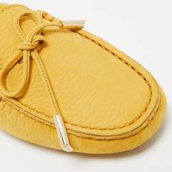 Pre Owned Tod's Yellow Nubuck Leather Gommino Penny Loafers Size 35