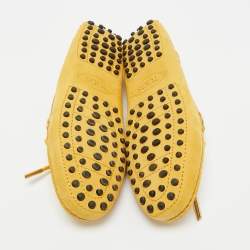 Pre Owned Tod's Yellow Nubuck Leather Gommino Penny Loafers Size 35