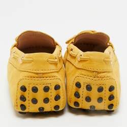 Pre Owned Tod's Yellow Nubuck Leather Gommino Penny Loafers Size 35