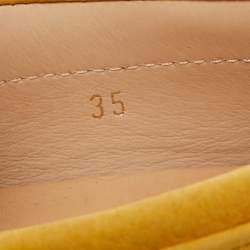 Pre Owned Tod's Yellow Nubuck Leather Gommino Penny Loafers Size 35
