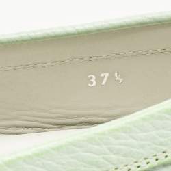 Pre Owned Tod's Green Leather Gommino Driving Loafers Size 37.5