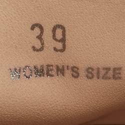 Pre Owned Tod's Silver Glitter Leather Gommini Driver Loafers Size 39