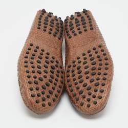 Pre Owned Tod's Brown Python Leather Slip On Loafers Size 39