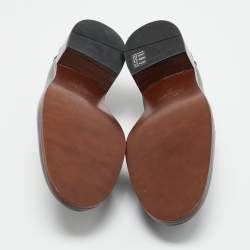 مملوكة مسبقًا Tod's Size 41 Black Leather Chain Link Detail Slip On Loafers