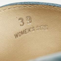 Pre Owned Tod's Gommino Size 39 Blue Patent Leather Loafers