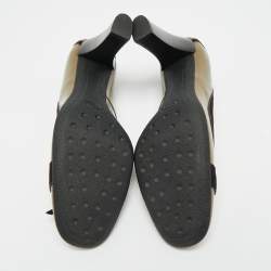 مملوكة مسبقًا Tod's Size 38 Green/Black Patent Leather and Suede Loafer Pumps