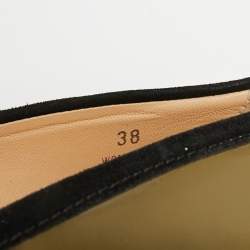 مملوكة مسبقًا Tod's Size 38 Green/Black Patent Leather and Suede Loafer Pumps