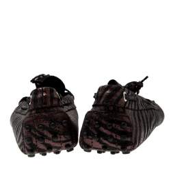 Pre Owned حذاء لوفرز تودز فيونكة جلد طباعة حمار وحشي أسود/ برونزي ميتالك مقاس 40