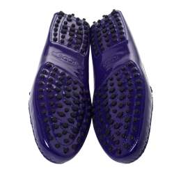 مملوكة مسبقًا حذاء لوفرز تودز بيني جلد لامع بنفسجي مقاس 38.5