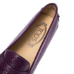 Pre Owned Tod's Purple Python Penny Loafers Size 39