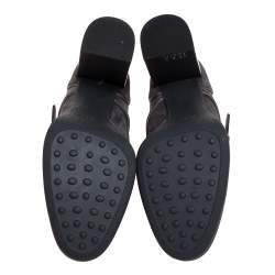 Tod's Grey Suede Leather Platform Block Heel Ankle Booties Size 39
