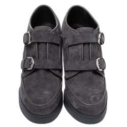 Pre Owned Tod's Grey Suede Leather Platform Ankle Booties Size 39