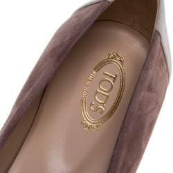 Pre Owned حذاء فلات باليه تودز جلد سويدي لونين مقاس 38.5