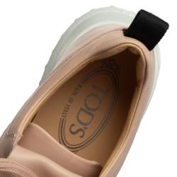 حذاء رياضي تودز منخفض من أعلى شراشيب مرصع جلد وردي مقاس 36.5