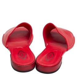 Tod's Red Leather Slide Sandals Size 39