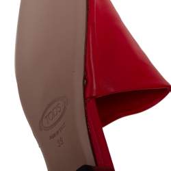 Tod's Red Leather Slide Sandals Size 39