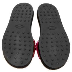 Tod's Fuchsia Velvet Studded Flat Slides Size 39
