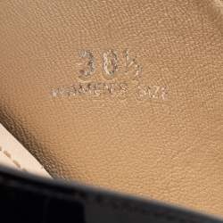 Pre Owned Tod's Black Patent Leather Double T Embellished Slide Sandals Size 38.5