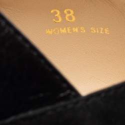 Pre Owned Tod's Black Suede And Leather Crisscross Block Heel Ankle Strap Sandals Size 38