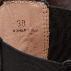 مملوكة مسبقًا Tod's Black Leather Block Heel Ankle Length Boots Size 38