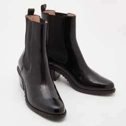 مملوكة مسبقًا Tod's Black Leather Block Heel Ankle Length Boots Size 38