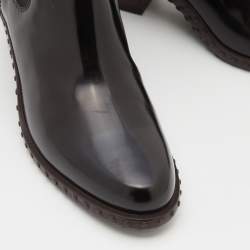 مملوكة مسبقًا Tod's Black Leather Block Heel Ankle Length Boots Size 38
