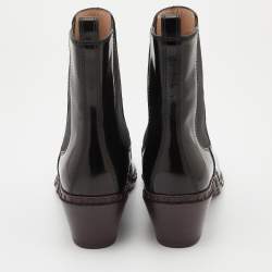 مملوكة مسبقًا Tod's Black Leather Block Heel Ankle Length Boots Size 38