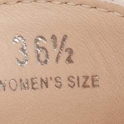 Pre Owned Tod's Light Pink Croc Embossed Leather Penny Loafers Size 36.5