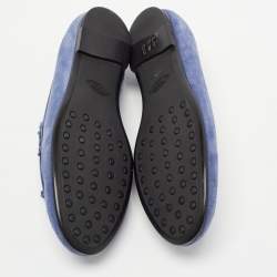 مملوك ة مسبقًا Tod's Blue Suede Slip On Loafers Size 38