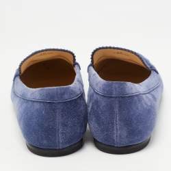 مملوكة مسبقًا Tod's Blue Suede Slip On Loafers Size 38