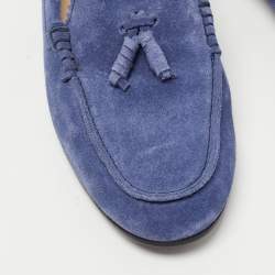 مملوكة مسبقًا Tod's Blue Suede Slip On Loafers Size 38