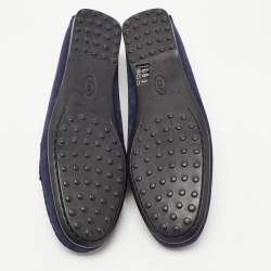 مملوكة مسبقًا Tod's Navy Blue Suede Penny Loafers Size 39