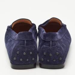 مملوكة مسبقًا Tod's Navy Blue Suede Penny Loafers Size 39