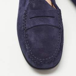 مملوكة مسبقًا Tod's Navy Blue Suede Penny Loafers Size 39
